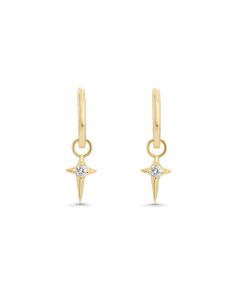 0.07 Cts White Diamond Earring in 14K Yellow Gold