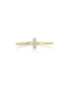 0.08 Cts White Diamond Ring in 14K Yellow Gold