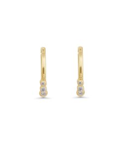 0.29 Cts White Diamond Earring in 14K Yellow Gold