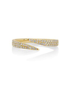0.2 Cts White Diamond Ring in 14K Yellow Gold