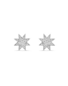 0.15 Cts White Diamond Earring in 14K White Gold
