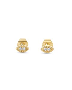 0.03 Cts White Diamond Earring in 14K Yellow Gold