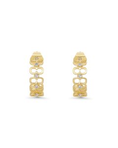 0.08 Cts White Diamond Earring in 14K Yellow Gold