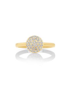 0.25 Cts White Diamond Ring in 14K Yellow Gold