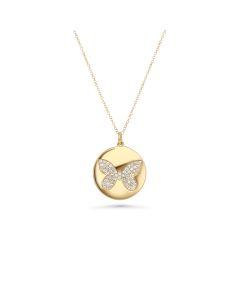 0.24 Cts White Diamond Pendant in 14K Yellow Gold