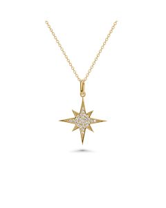 0.13 Cts White Diamond Pendant in 14K Yellow Gold