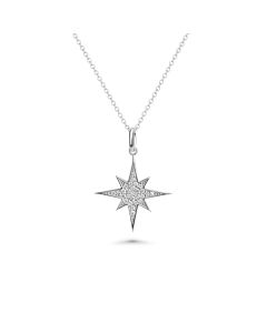 0.13 Cts White Diamond Pendant in 14K White Gold