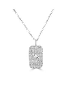 0.34 Cts White Diamond Pendant in 14K White Gold