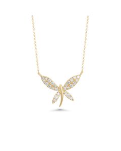 1.46 Cts White Diamond Necklace in 14K Yellow Gold
