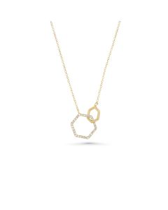0.08 Cts White Diamond Necklace in 14K Yellow Gold