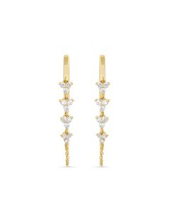 0.27 Cts White Diamond Earring in 14K Yellow Gold