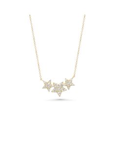 0.21 Cts White Diamond Necklace in 14K Yellow Gold