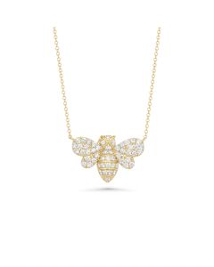 0.46 Cts White Diamond Necklace in 14K Yellow Gold