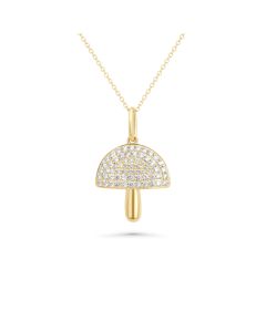 0.52 Cts White Diamond Pendant in 14K Yellow Gold
