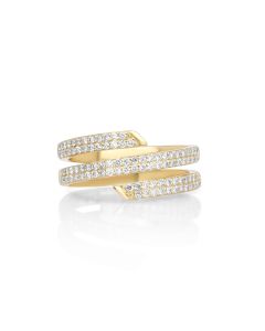 0.36 Cts White Diamond Ring in 14K Yellow Gold