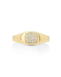 0.15 Cts White Diamond Ring in 14K Yellow Gold
