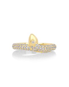 0.55 Cts White Diamond Ring in 14K Yellow Gold
