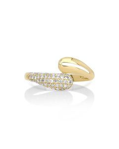 0.26 Cts White Diamond Ring in 14K Yellow Gold