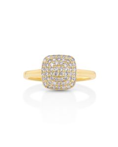 0.4 Cts White Diamond Ring in 14K Yellow Gold