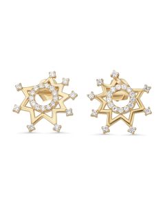 0.22 Cts White Diamond Earring in 14K Yellow Gold