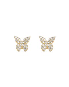 0.43 Cts White Diamond Earring in 14K Yellow Gold