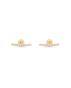 0.14 Cts White Diamond Earring in 14K Yellow Gold