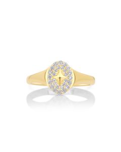 0.21 Cts White Diamond Ring in 14K Yellow Gold
