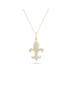 0.34 Cts White Diamond Pendant in 14K Yellow Gold