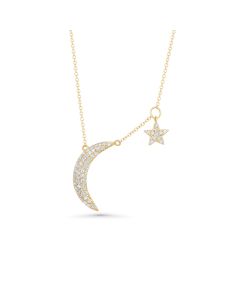 0.24 Cts White Diamond Necklace in 14K Yellow Gold