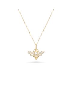 0.2 Cts White Diamond Pendant in 14K Yellow Gold
