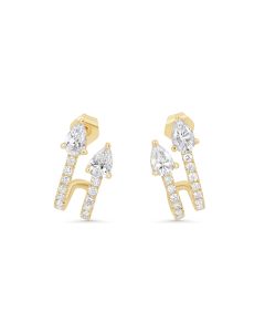 1.12 Cts White Diamond Earring in 14K Yellow Gold