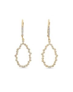 0.4 Cts White Diamond Earring in 14K Yellow Gold