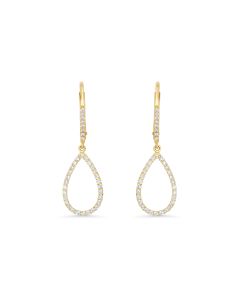 0.45 Cts White Diamond Earring in 14K Yellow Gold
