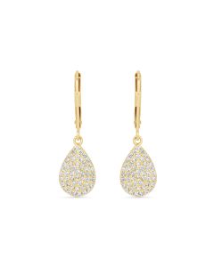 0.55 Cts White Diamond Earring in 14K Yellow Gold