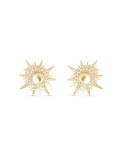 0.25 Cts White Diamond Earring in 14K Yellow Gold