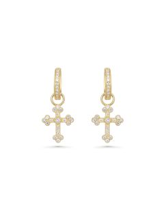 0.26 Cts White Diamond Earring in 14K Yellow Gold