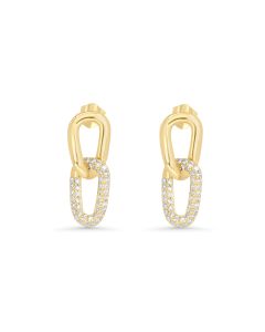 0.36 Cts White Diamond Earring in 14K Yellow Gold