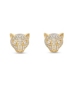 0.64 Cts White Diamond Earring in 14K Yellow Gold