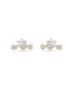 0.73 Cts White Diamond Earring in 14K Yellow Gold