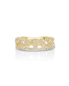 0.29 Cts White Diamond Ring in 14K Yellow Gold