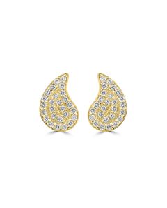 0.16 Cts White Diamond Stud Earring in 14K Yellow Gold
