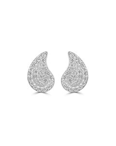 0.16 Cts White Diamond Stud Earring in 14K White Gold