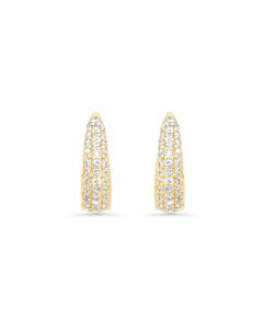 0.31 Cts White Diamond Earring in 14K Yellow Gold