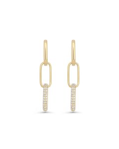 0.46 Cts White Diamond Earring in 14K Yellow Gold