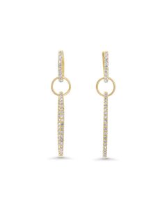 0.72 Cts White Diamond Earring in 14K Yellow Gold