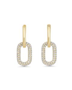 0.41 Cts White Diamond Earring in 14K Yellow Gold