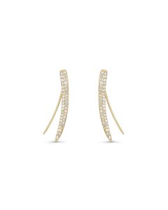 0.51 Cts White Diamond Earring in 14K Yellow Gold