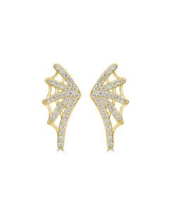 0.41 Cts White Diamond Stud Earring in 14K Yellow Gold