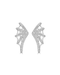 0.41 Cts White Diamond Stud Earring in 14K White Gold