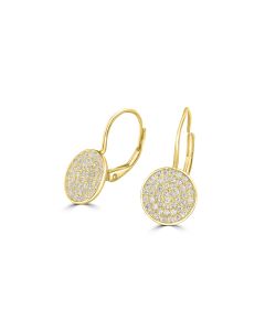 0.56 Cts White Diamond Dangle Earring in 14K Yellow Gold